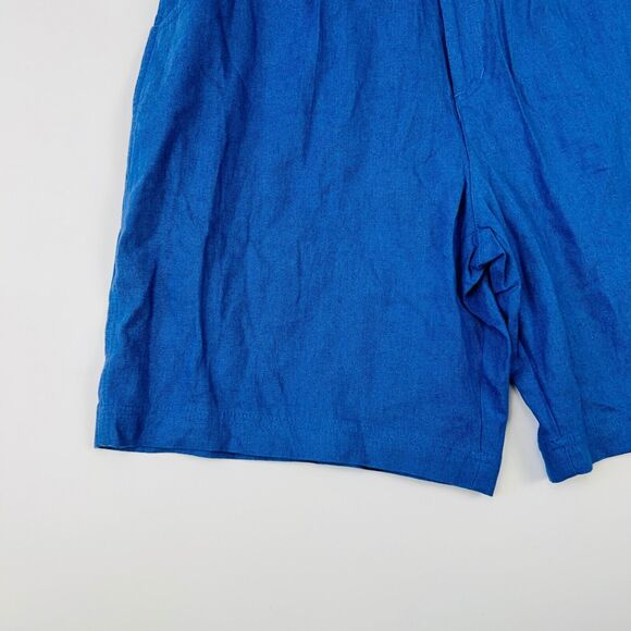 Sigrid Olsen Blue Linen Blend Shorts Size 10 NWT Casual Comfort Wear Essential - Picture 2 of 14